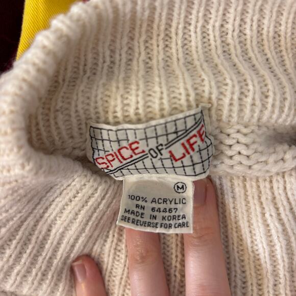 Scottie Dog Plaid Bow Novelty Knit Sweater Cream Black Red | Bright Winter - Picture 6 of 11